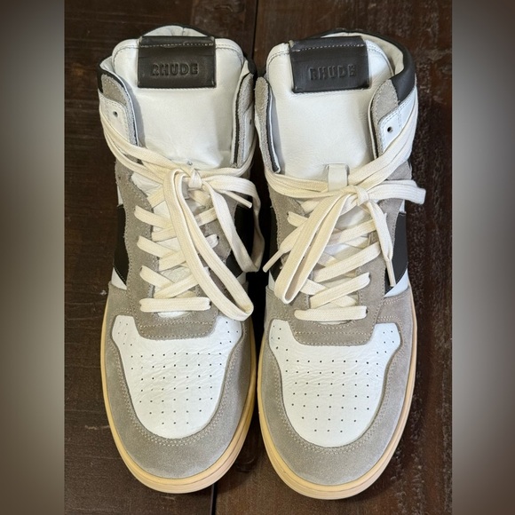 Rhude Rhecess High Sneakers Men’s Size 12 Designer Luxury Streetwear NEW IN BOX - Picture 2 of 7